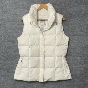 Eddie Bauer Ivory Goose Down EB700‎ Fill Power Vest Size Medium Hiking Ouilted